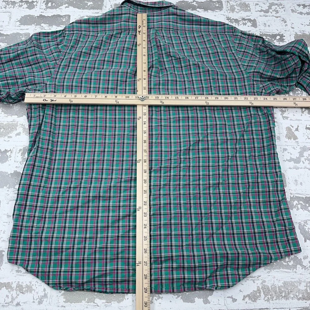 Ralph Lauren Shirt Men XL Green Pink Button Up Oxford Cloth Plaid Dress OCBD A87 - Picture 6 of 9